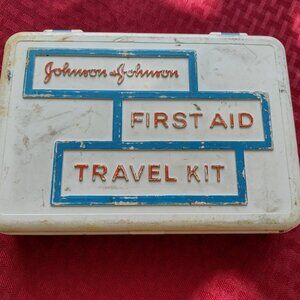 Vintage Johnson & Johnson First Aid Travel Kit, Plastic CASE ONLY